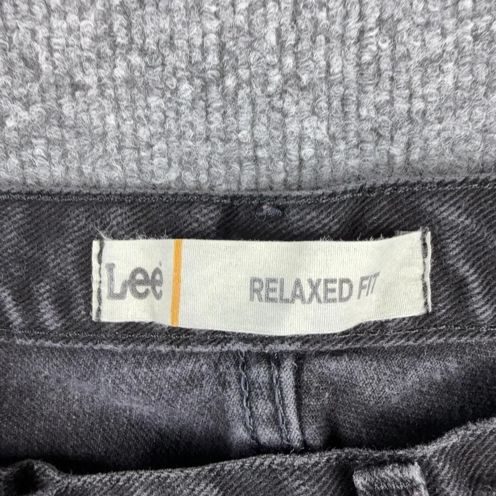 Lee Jeans Mens 40x31 Gray Relaxed Fit Straight Leg Charcoal Wash Denim Pants